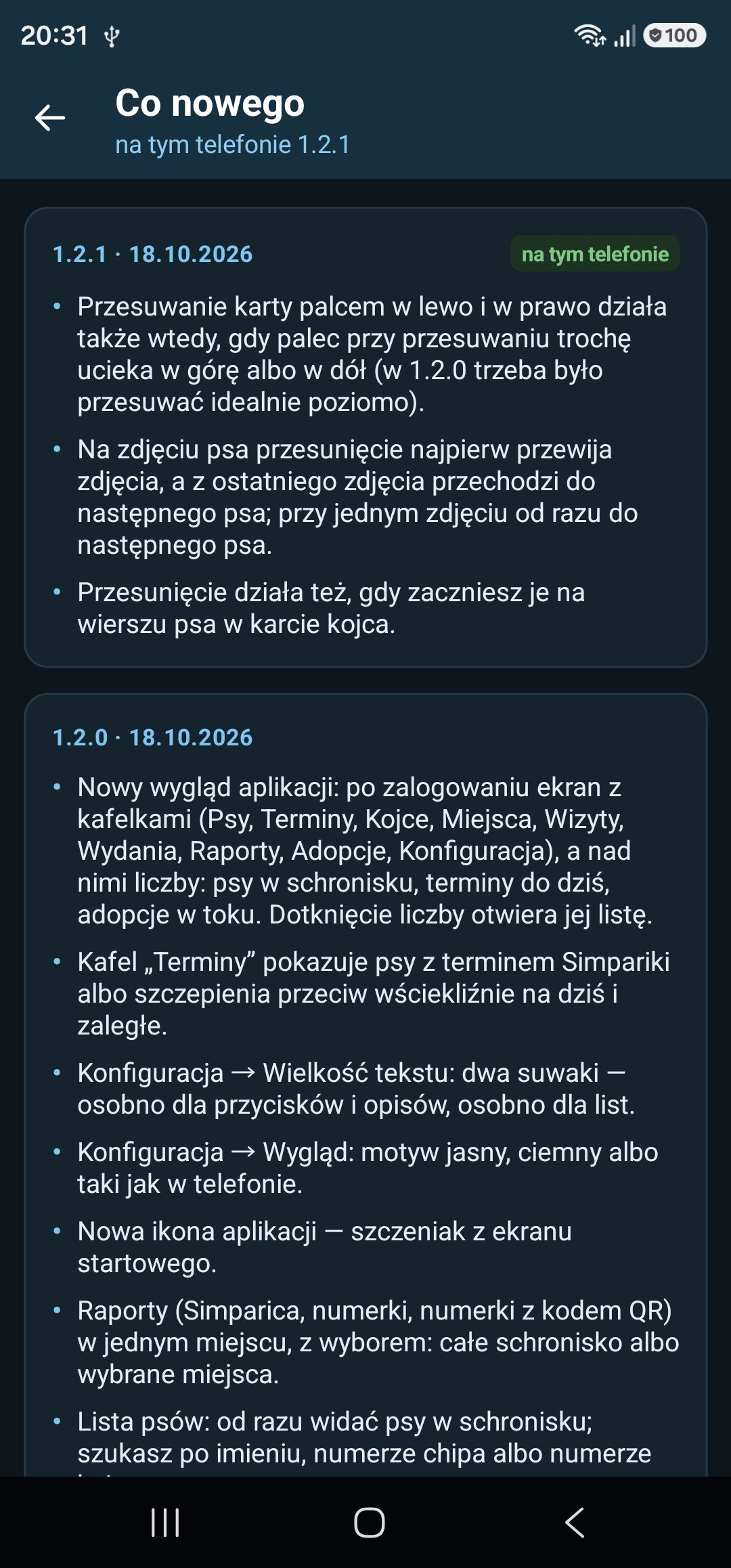 Co nowego: historia zmian kolejnych wersji, dostępna bez zasięgu